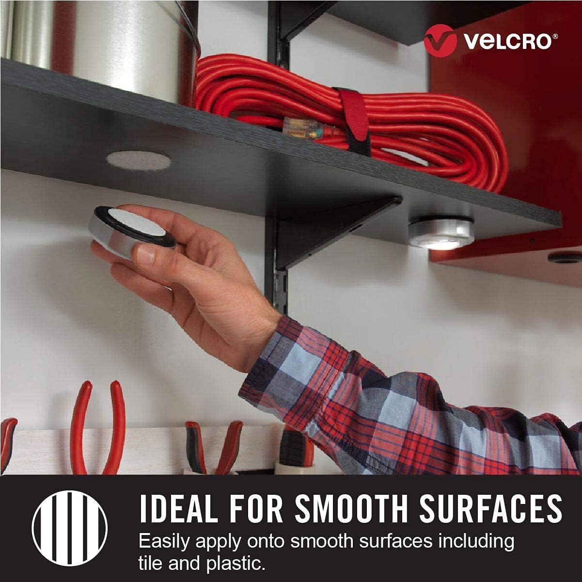VELCRO Brand Heavy Duty Fasteners | 4x2 Inch Strips with Adhesive 8 Sets | Holds 10 lbs | Black Industrial Strength Stick On Tape | Indoor or Outdoor Use (VEL-30703-USA) - Image 5